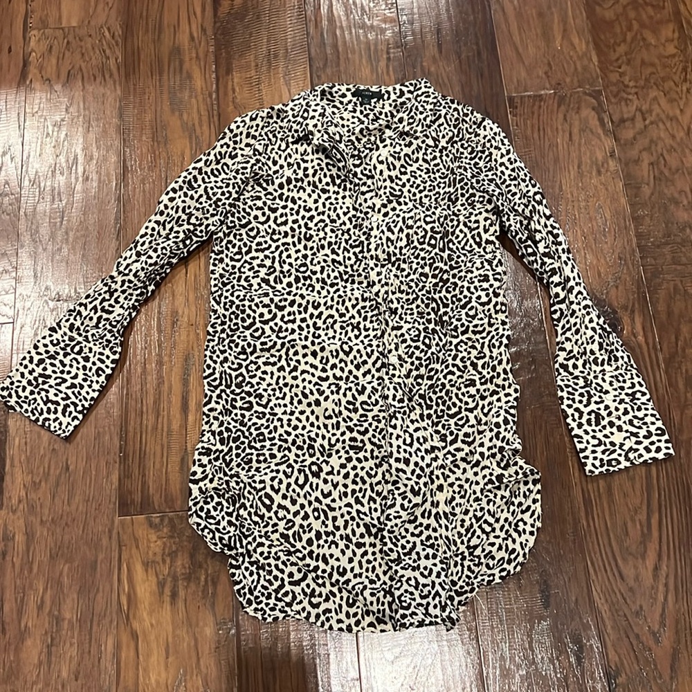 J.Crew leopard 100% cotton, lightweight swim coverup. Size medium